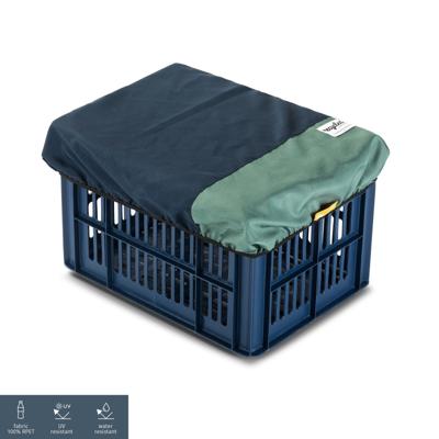 Recycled Fietskrat Fietsmand Hoes Zwart Grijs - Copy