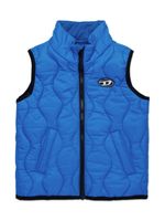 Diesel Kids gilet matelassé à logo appliqué - Bleu