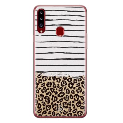 Samsung Galaxy A20s siliconen telefoonhoesje - Leopard lines Samsung Galaxy A20s siliconen telefoonhoesje - Leopard lines
