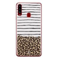 Samsung Galaxy A20s siliconen telefoonhoesje - Leopard lines