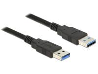 Delock Kabel USB 3.0 Type-A stekker > USB 3.0 Type-A stekker 3,0 m zwart