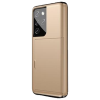 iPhone XR hoesje - Backcover - Hardcase - Pasjeshouder - Portemonnee - Shockproof - TPU - Goud