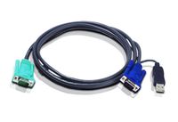 Aten 2L5203U toetsenbord-video-muis (kvm) kabel Zwart 3 m