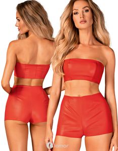 * OBSESSIVE Rode strapless top, Hermeza