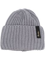 Borsalino bonnet nervuré à patch logo - Gris