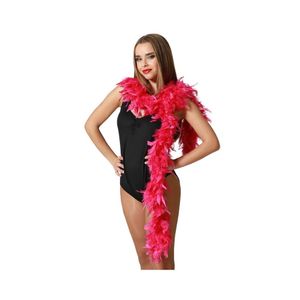 Atosa Carnaval verkleed boa met veren - fuchsia roze - 180 cm - 45 gram - Glitter and Glamour   -