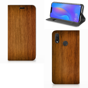 Huawei P Smart Plus Book Wallet Case Donker Hout