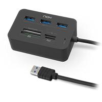 NOX Card Reader Complete USB 3 -NXLITERDRONE- USB-hub en kaartlezer, compatibel met de meeste kaarten, USB 3.0, Windows XP / Vista / 7 / 8 / 10; Mac OS 10.x; Linux, zwart, kleur zwart