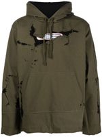 Diesel hoodie en coton à effet taches de peinture - Vert