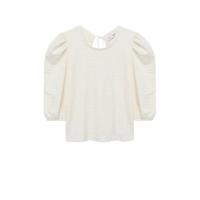 Mango top met open detail ecru