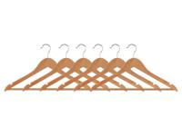 LIVARNO home Kleerhangerset (Natuur, 6 houten kleerhangers) - thumbnail