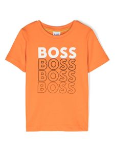 BOSS Kidswear t-shirt en coton stretch à logo imprimé - Orange