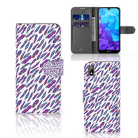 Huawei Y5 (2019) Telefoon Hoesje Feathers Color - thumbnail