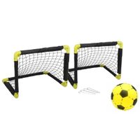 2x Opvouwbare voetbaldoelen 50 cm inclusief soft voetbal