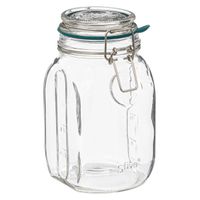 Weckpot/inmaakpot Jarro - 1L - glas - beugelsluiting - D12 x H18 cm