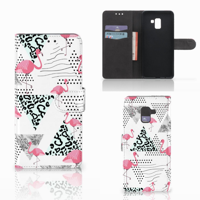 Samsung Galaxy A8 Plus (2018) Telefoonhoesje met Pasjes Flamingo Triangle