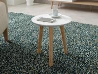 Bijzettafel rond IMOTEP 32 cm wit-pijnboom