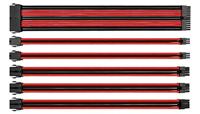 Thermaltake TtMod Sleeve Extension Voedingskabel Kit ATX/EPS/8-pins PCI-E/6-pins PCI-E met kammen, rood/zwart AC-033-CN1NAN-A1