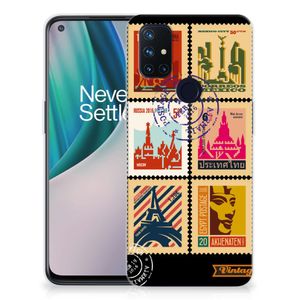 OnePlus Nord N10 5G Siliconen Back Cover Postzegels