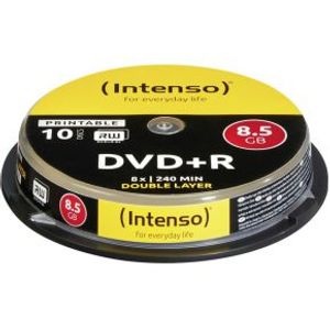 Intenso 1x10 DVD+R 8.5GB 8x Double Layer printable 8,5 GB DVD+R DL 10 stuk(s)