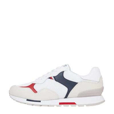 Tommy Hilfiger Retro Runner Mix suède sneakers wit Tommy Hilfiger Retro Runner Mix suède sneakers wit