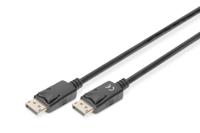 Digitus DB-340100-020-S DisplayPort-kabel DisplayPort Aansluitkabel DisplayPort-stekker, DisplayPort-stekker 2.00 m Zwart Rond, Afgeschermd (dubbel) - thumbnail