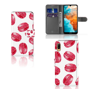 Huawei Y6 (2019) Book Cover Pink Macarons