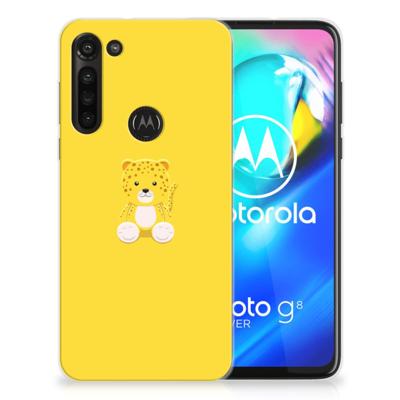 Motorola Moto G8 Power Telefoonhoesje met Naam Baby Leopard Motorola Moto G8 Power Telefoonhoesje met Naam Baby Leopard