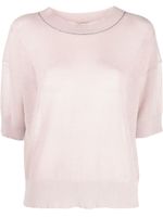 Fabiana Filippi bead-embellished waffle-knit jumper - Rose