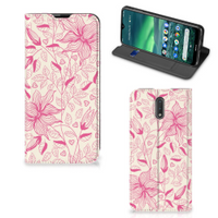 Nokia 2.3 Smart Cover Pink Flowers