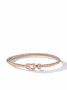 David Yurman bracelet Cable Buckle en or rose 18ct orné de diamants