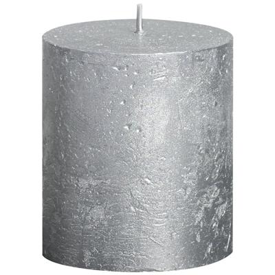 Bolsius Stompkaars rustiek 8x7 cm metal zilver