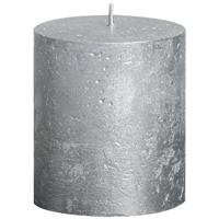 Bolsius Stompkaars rustiek 8x7 cm metal zilver