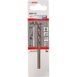 Bosch Accessories 2608585850 HSS Metaal-spiraalboor 4.8 mm Gezamenlijke lengte 86 mm Kobalt DIN 338 Cilinderschacht 1 stuk(s)