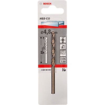 Bosch Accessories 2608585850 HSS Metaal-spiraalboor 4.8 mm Gezamenlijke lengte 86 mm Kobalt DIN 338 Cilinderschacht 1 stuk(s)