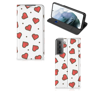 Samsung Galaxy S21 FE Hoesje met Magneet Hearts