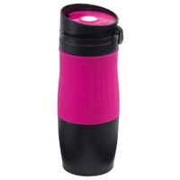 Dubbelwandige thermobeker roze/zwart 380 ml   -