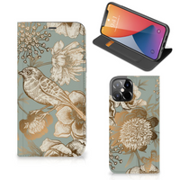 Smart Cover voor iPhone 12 Pro Max Vintage Bird Flowers - thumbnail