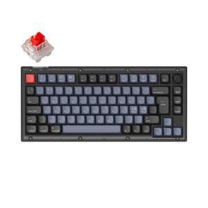 Keychron V1-C1 gaming toetsenbord RGB leds, 75%, Double-shot PBT, hot swap, Knob