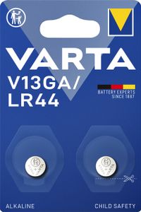 Batterij Varta knoopcel V13GA alkaline blister ÃƒÆ' 2stuk