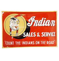 Indian Motorcycles Sales & Service Emaille Bord - 60 x 40 cm - thumbnail