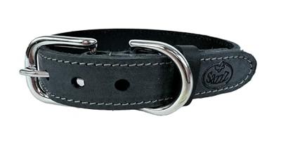 Sazzz halsband voor hond nomad vintage leer antraciet 27-33x2 cm