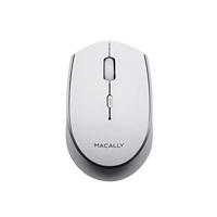 Macally BTEZMOUSEBAT Optische muis, Bluetooth, oplaadbaar, wit/zilverkleurig