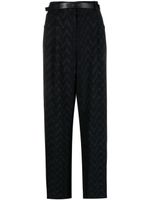 Giorgio Armani pantalon ample à motif de chevrons - Noir