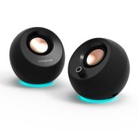 CREATIVE Pebble Pro (zwart) Computerluidspreker 2.0 USB-C met Bluetooth 5.3 en aanpasbare RGB-verlichting, USB-audio en microfoon/hoofdtelefoonaansluiting