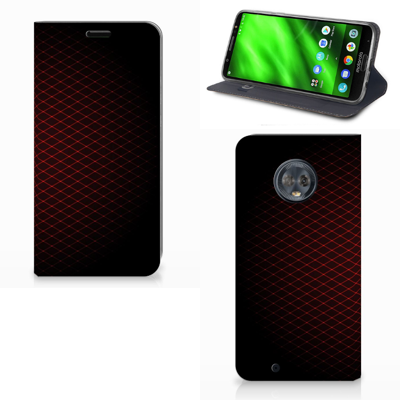 Motorola Moto G6 Hoesje met Magneet Geruit Rood