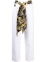 Versace Jeans Couture jean droit à détail de foulard - Blanc