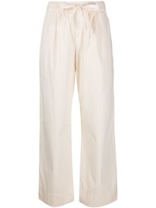 TEKLA stripe-pattern organic cotton trousers - Tons neutres