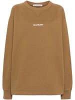 Acne Studios sweat en coton à logo imprimé - Marron