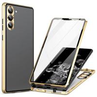 Samsung Galaxy S24+ Magnetisch Hoesje met Gehard Glas - Goud